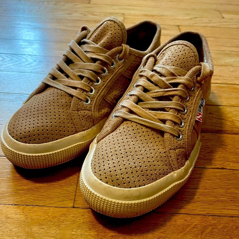 Superga Neutral Tan Suede Sneakers Women’s 39/8.5